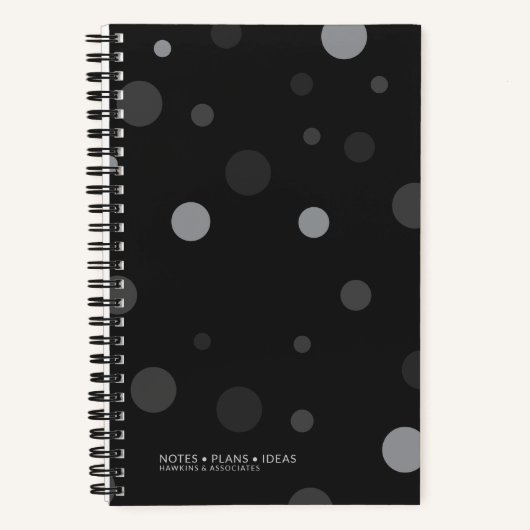 Zwarte Pop Stippen Spiraal Gebonden Notitieboek (Voorkant)