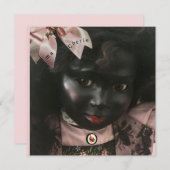 Zwarte pop Valentijnskaart Feestdagenkaart (Voorkant / Achterkant)