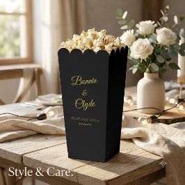 Zwarte Popcorn Favor Doos voor Elegante Vieringen Bedankdoosjes