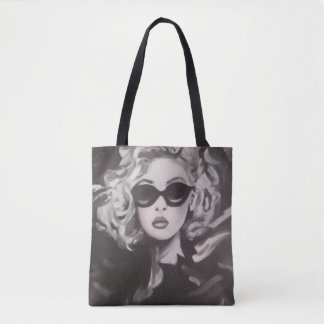 Zwarte Portret Tote Tas