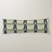 Zwarte Portugese waterhond Lichaamskussen (Achterkant)