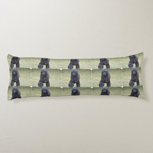 Zwarte Portugese waterhond Lichaamskussen (Achterkant)