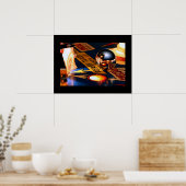 Zwarte poster grens Rocketship (Keuken)