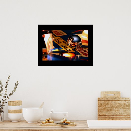 Zwarte poster grens Rocketship (Keuken)