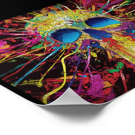 Zwarte poster schedel (Hoek)