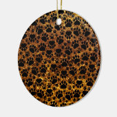 Zwarte poten, goudglitter, blauw glitter, honden keramisch ornament (Links)