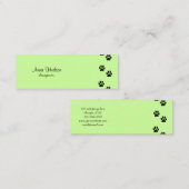 Zwarte poten, honden, honden, honden, hondenbonen, mini visitekaartje (Voorkant / Achterkant)