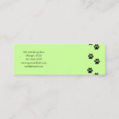 Zwarte poten, honden, honden, honden, hondenbonen, mini visitekaartje (Achterkant)