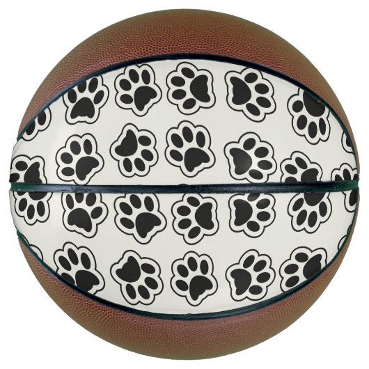 Zwarte poten, hondenpoten, kattenpoten, omtrek basketbal (Voorkant)