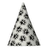 Zwarte poten, hondenpoten, kattenpoten, omtrek feesthoedjes (Rechts)