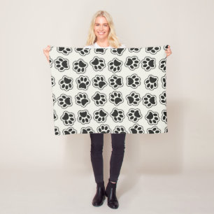 Zwarte poten, hondenpoten, kattenpoten, omtrek fleece deken