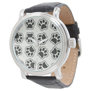 Zwarte poten, hondenpoten, kattenpoten, omtrek horloge