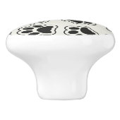 Zwarte poten, hondenpoten, kattenpoten, omtrek keramische knop (Zijkant)