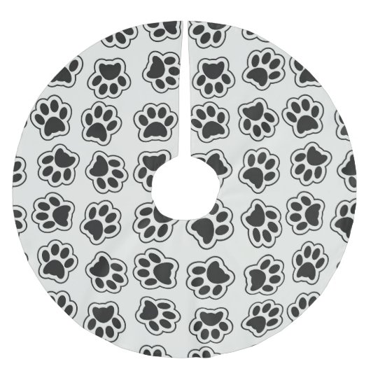 Zwarte poten, hondenpoten, kattenpoten, omtrek kerstboom rok (Voorkant)