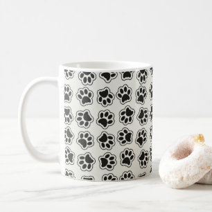 Zwarte poten, hondenpoten, kattenpoten, omtrek koffiemok