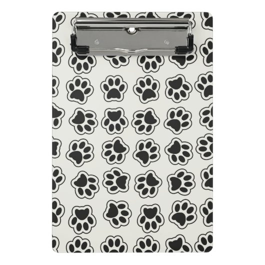 Zwarte poten, hondenpoten, kattenpoten, omtrek mini klembord (Voorkant)