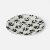 Zwarte poten, hondenpoten, kattenpoten, omtrek papieren bordje (Gekanteld)