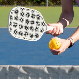 Zwarte poten, hondenpoten, kattenpoten, omtrek pickleball paddle