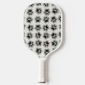 Zwarte poten, hondenpoten, kattenpoten, omtrek pickleball paddle (Achterkant)