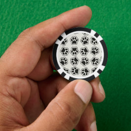 Zwarte poten, hondenpoten, kattenpoten, omtrek poker chips