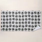 Zwarte poten, hondenpoten, kattenpoten, omtrek strandlaken (Voorkant)