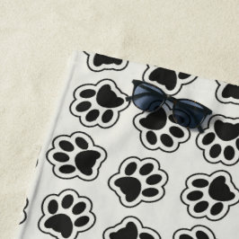 Zwarte poten, hondenpoten, kattenpoten, omtrek strandlaken