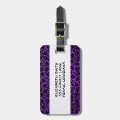 Zwarte poten, Paarse glitter, honden, dierenpoten Bagagelabel (Voorkant verticaal)