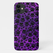 Zwarte poten, Paarse glitter, honden, dierenpoten Case-Mate iPhone Case (Achterkant)