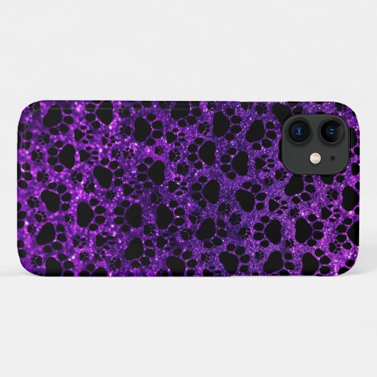 Zwarte poten, Paarse glitter, honden, dierenpoten Case-Mate iPhone Case (Achterkant (horizontaal))