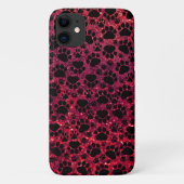 Zwarte poten, rode glitter, honden, dierenpoten Case-Mate iPhone case (Achterkant)