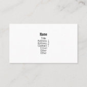 Zwarte poten visitekaartje (Achterkant)