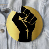 Zwarte Power Fist & Gold-achtergrond Ronde Button 6,0 Cm (In situ)