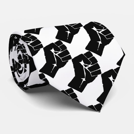 Zwarte Power Fist-Mode Stropdas (Opgerold)
