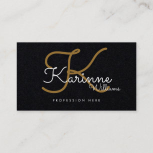 zwarte premie pro contact-kaart/origineel monogram contactkaartje