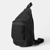 Zwarte Premium Leren Textuur Tas (Rechterhoek)