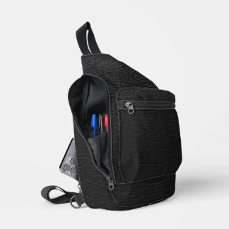 Zwarte Premium Leren Textuur Tas