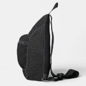 Zwarte Premium Leren Textuur Tas (Rechts)