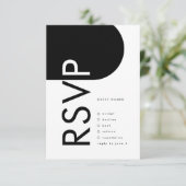 Zwarte Premium - moderne monogram boho - verouderd RSVP Kaartje (Staand voorkant)