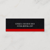 Zwarte Premium profielkaart met rode rand Mini Visitekaartje (Achterkant)