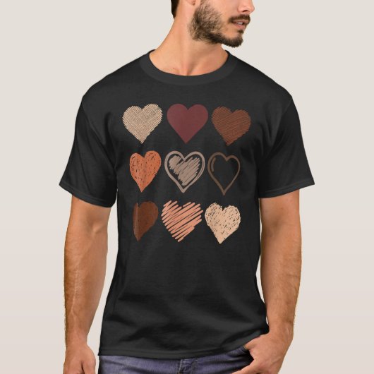Zwarte Pride Melanin Skin Tone hoort zwarte geschi T-shirt (Voorkant)