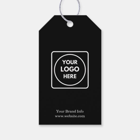 Zwarte prijs Labels | Etiketten voor aangepaste za Cadeaulabel (Voorkant)