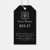Zwarte prijs Labels | Etiketten voor aangepaste za Cadeaulabel (Achterkant)
