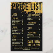 Zwarte prijslijst voor Gold Splash Glitter Hair St Flyer (Voorkant)
