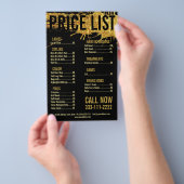 Zwarte prijslijst voor Gold Splash Glitter Hair St Flyer (Hand)