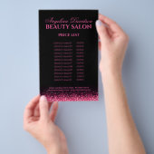 Zwarte prijslijst voor roze Star-ontwerp Flyer (Hand)