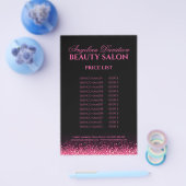 Zwarte prijslijst voor roze Star-ontwerp Flyer (Enkel)