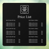 Zwarte Prijzenlijst | Aangepast Zakelijk Logo Raamsticker (Vel 3)