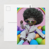 Zwarte Prins Melanin Boys Pasen Easter Hunt Regenb Briefkaart (Voorkant / Achterkant)