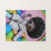 Zwarte Prins Melanin Boys Pasen Easter Hunt Regenb Legpuzzel (Horizontaal)