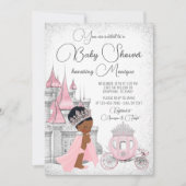 Zwarte prinses baby shower kaart (Voorkant)